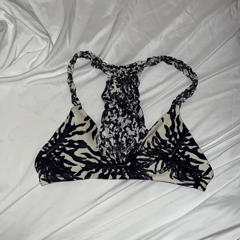 Mikoh Braided Black & White Bikini Top